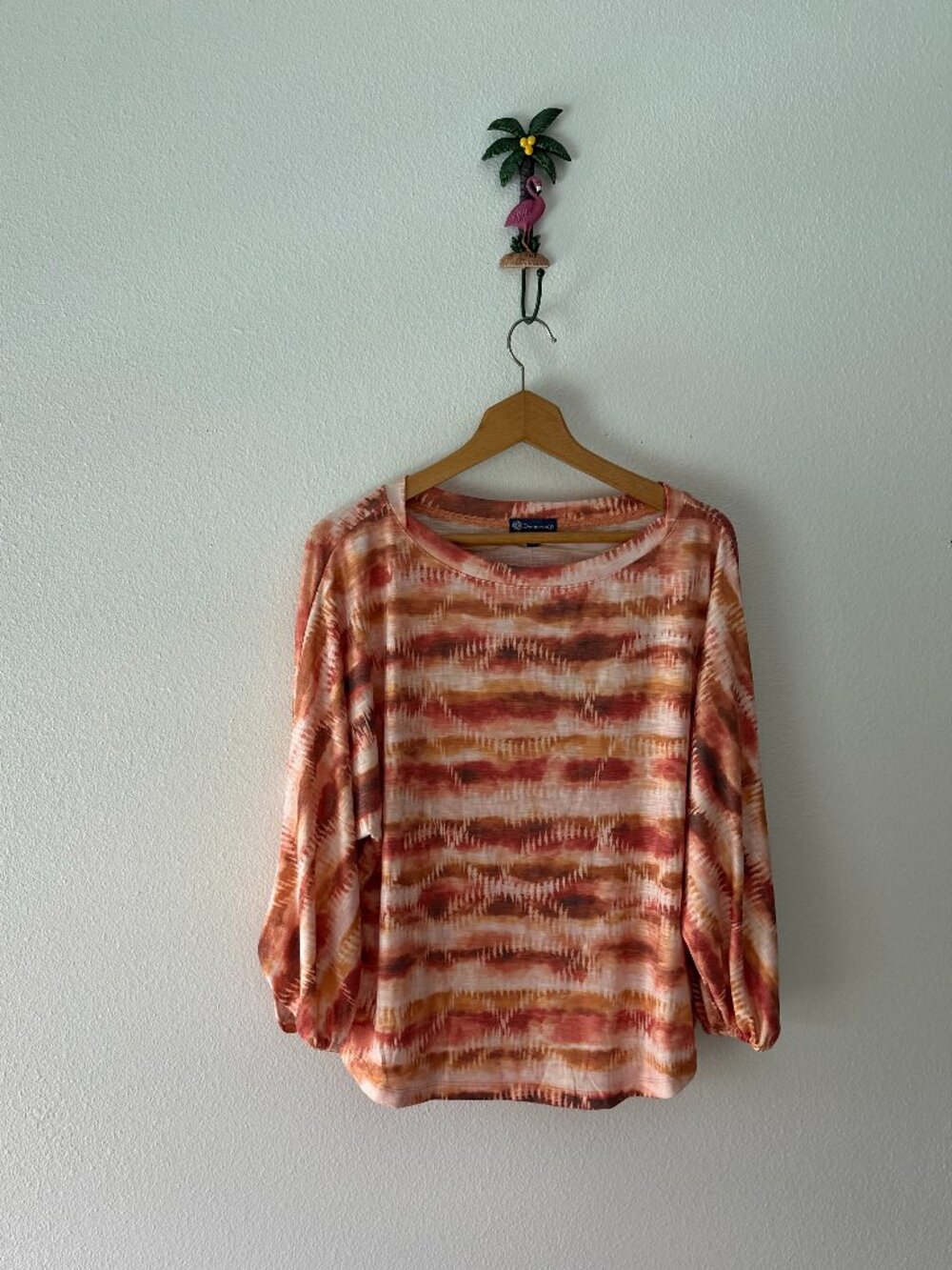 Democracy NWT Women's XL Abstract Print Dolman Sleeve Blouse Top